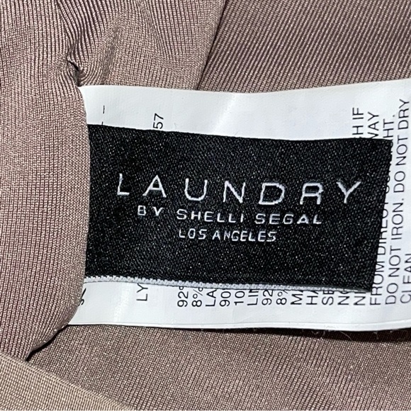 Laundry by Shelli Segal Tan Plunge Crochet Detail One Piece Swimsuit - Picture 5 of 8